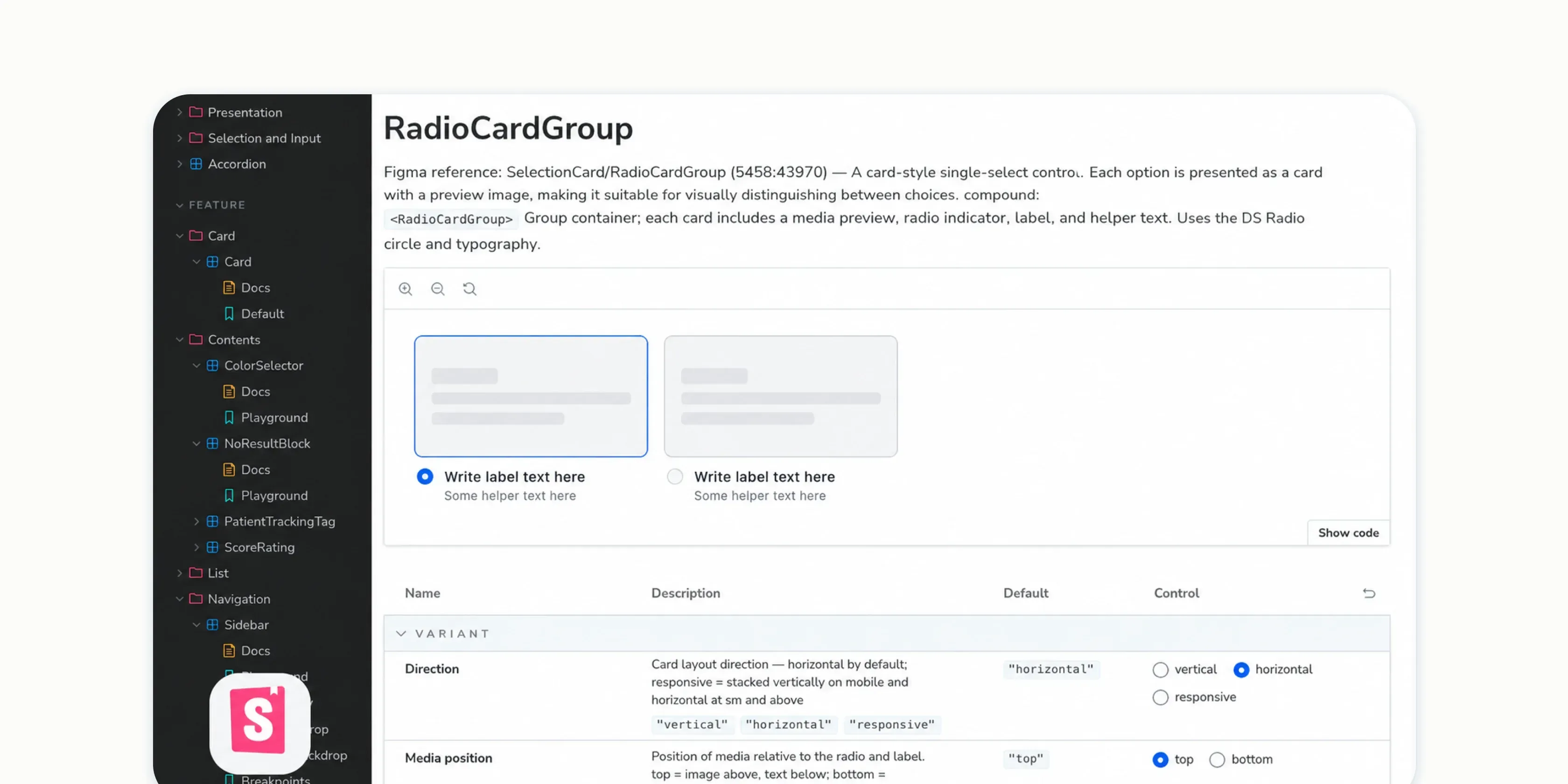 Figma, Storybook, the production product and AI each referencing components in different states